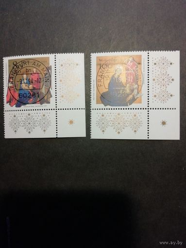 Германия. 1994 Серия из двух марок "Рождество" (гашеные с клеем) Mi.1770-1771 каталог 3.80 евро