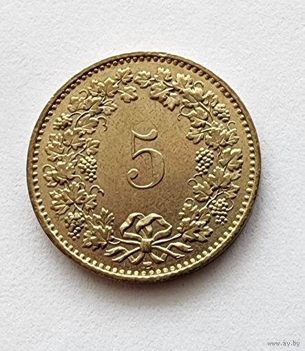 Швейцария 5 раппенов, 1989