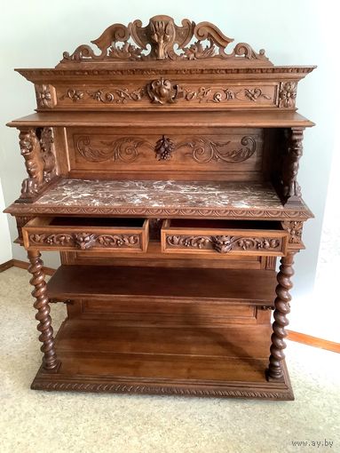 Десертница фруктовница витрина сервант. Мрамор Франция конец 19 века