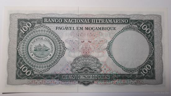 Мозамбик, 100 эскудо 1961 г. Серия C. UNC.