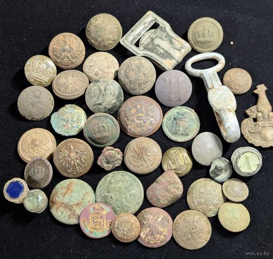 Лот пуговиц Империя и т.д + фурнитура вермахт зацеп С рубля! Без МЦ.