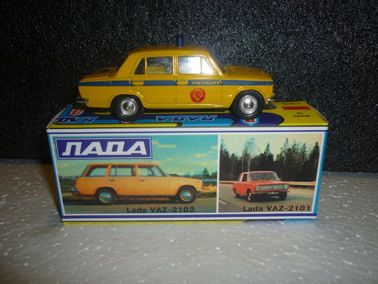 Модель авто ВАЗ 2101. ГАИ. Сделано в СССР. 1:43