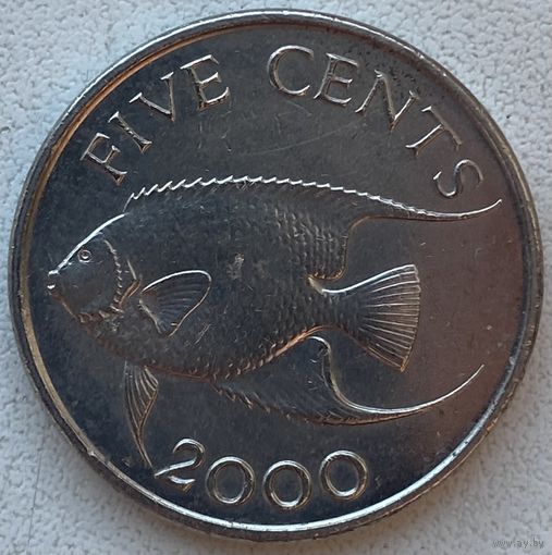 Бермудские острова (Бермуды) 5 центов 2000 г.