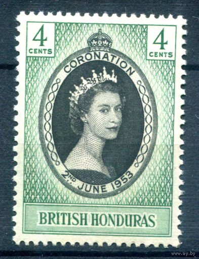 Британский Гондурас (Белиз) - 1953г. - коронация королевы Елизаветы II - 1 марка - полная серия, MNH с пожелтением клея [Mi 140]. #2-Bc-D-KS-6