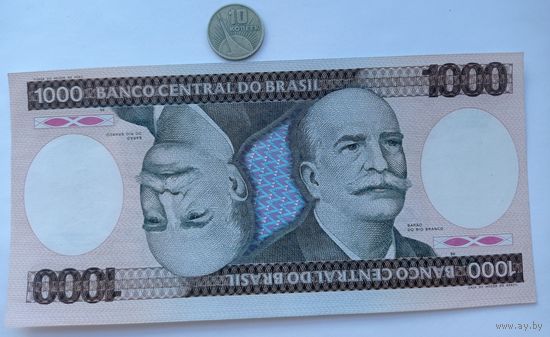 Werty71 БРАЗИЛИЯ 1000 КРУЗЕЙРО 1981 1986 UNC банкнота