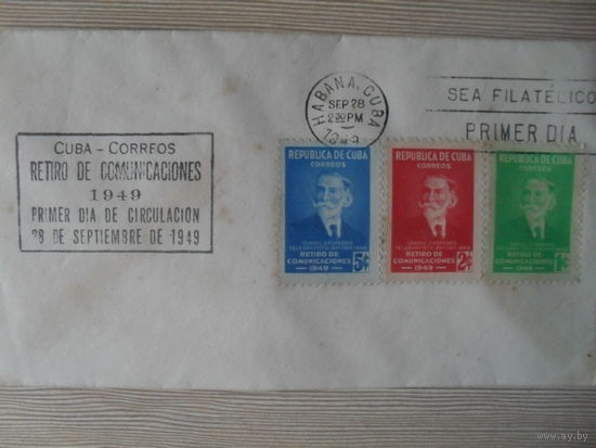 КОНВЕРТ ПЕРВОГО ДНЯ. КУБА. ИСМАЭЛЬ СЕСПЕНД. ТЕЛЕГРАФИСТ.  1949 ГОД.