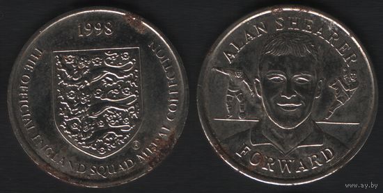 Official England Squad. Forward. Alan Shearer -- 1998 - The Official England Squad Medal Collection (f2