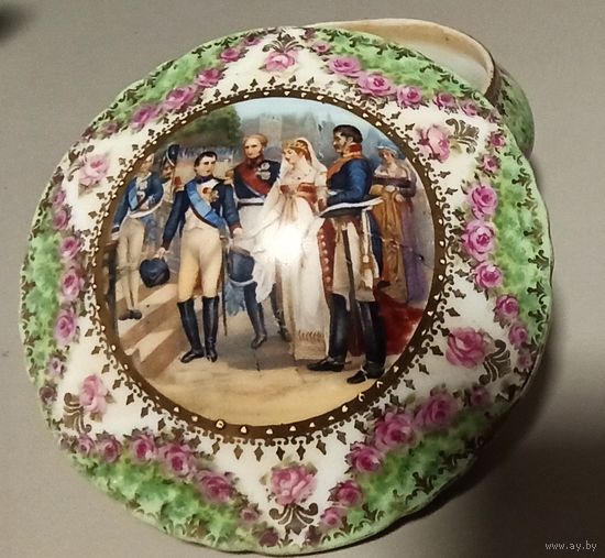 Наполеон в Тильзите. Фарфоровая шкатулка.