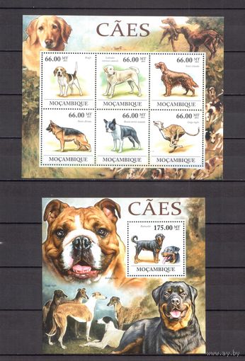Мозамбик 2011 Фауна домашние собаки - 1 лист + 1 блок MNH**