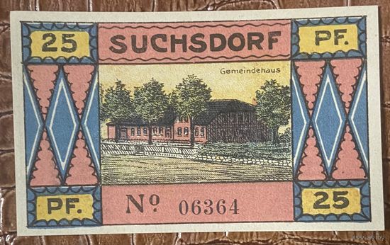 Нотгельд 25 пфеннигов 1921 год. Зуксдорф,. Веймарская республика