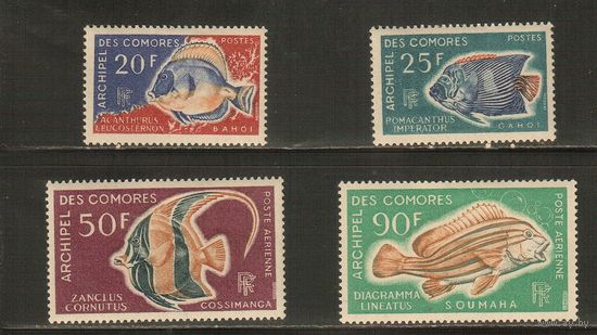 Коморы-1968(Мих.88-91),  *,    Морская Фауна ,Рыбы, (полная серия)
