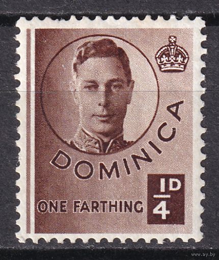 24.BrKCI. Великобритания. Колонии. Доминика. Стандарт. Георг VI. 1940 г. 1/4P. Mi.#107.