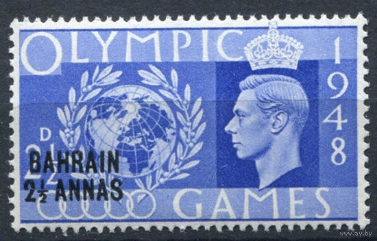 Великобритания 1948 ** надпечатка Бахрейн, Олимпиада,марка из серии (SG 63)