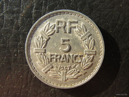 Франция.5 франков.1947. С 20 копеек. Распродажа коллекции. Смотрите другие лоты.