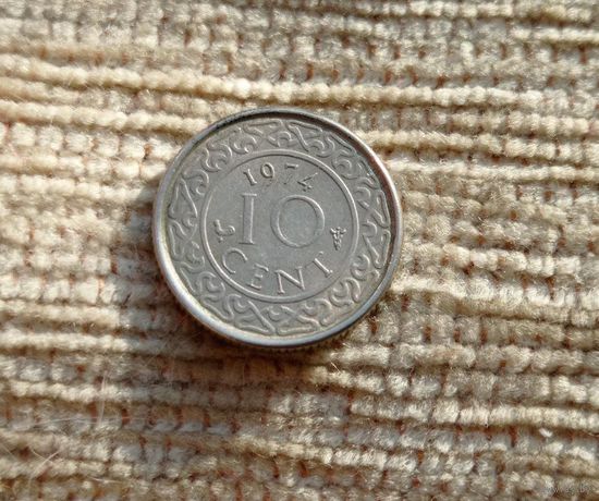 Werty71 Суринам 10 центов 1974