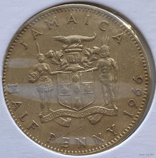 Ямайка 1/2 пенни 1966 г. В холдере