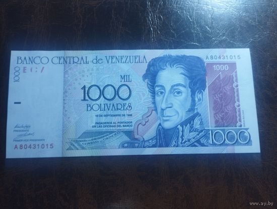 Венесуэла 1000 боливаров образца 1998 года UNC p79 см описание