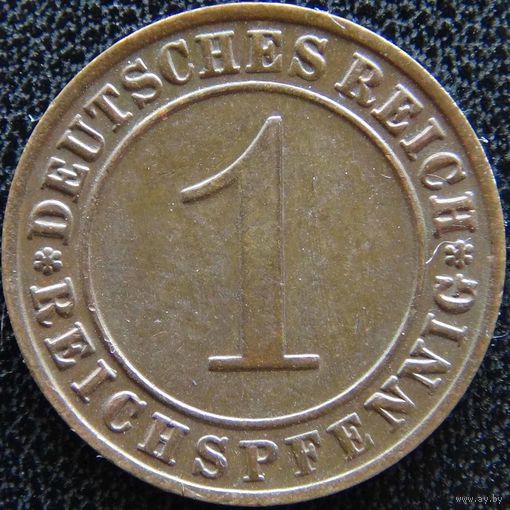 YS: Германия, 1 рейхспфенниг 1928D, KM# 37 (2)