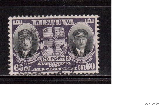 Литва-1934 (Мих.387)   гаш.  , Авиапочта, Авиация, Летчики