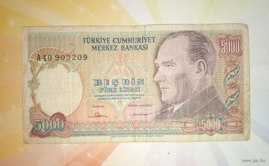 Турция 5000 лир 1981г редкая