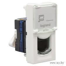 Legrand Mosaic - Розетка RJ-45 Cat. 6 UTP с этикеткой