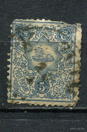 Персия (Иран) - 1885/1886 - Герб 5Ch - (есть тонкое место) - [Mi.52Ia] - 1 марка. Гашеная.  (LOT GN33)-T3P44