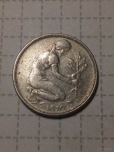 50 пфеннигов ГДР 1970 D год