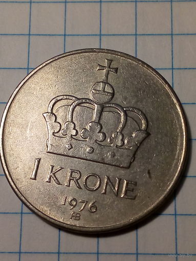 1 крона Норвегия 1976 год