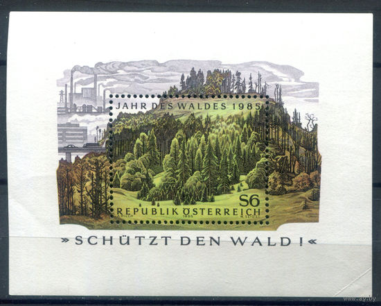 Австрия - 1985г. - год леса - 1 блок - полная серия, MNH, есть небольшая вмятинка [Mi bl. 7]. #3-WB-Z-2-34