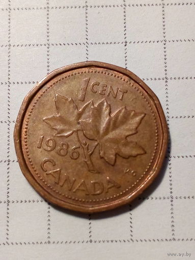 1 цент Канада 1986 год