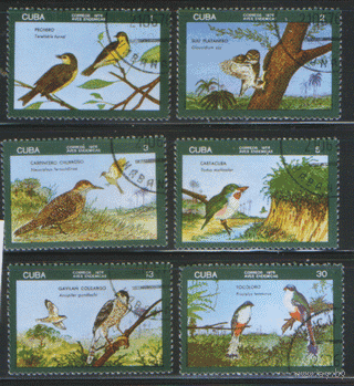 КУБА. М. 2144/49. 1976. Птицы. гаШ.