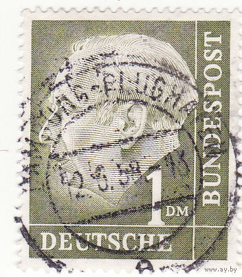 Профессор д-р Теодор Хойс (1884-1963), 1-й президент Германии 1954 год