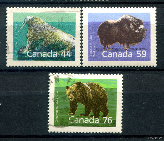 Канада - 1989г. - фауна, стандартный выпуск - 3 марки - полная серия, гашёные, MNH [Mi 1118-1120]. #3-WB-96-B-1