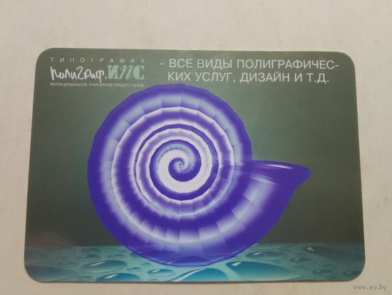 Карманный календарик. Типография. 2001 год