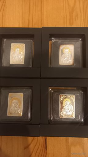 С рубля! Отличный банк. комплект 4 иконы. Смоленская, Казанская, Минская, Жыровицкая