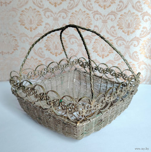 Конфетница мельхиор. Ажурная скань. ссср.