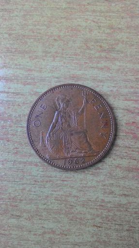 Великобритания, 1 пенни 1962 года.