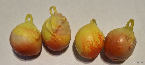 Елочные мини игрушки Яблоко из теребовлянского набора Малютка