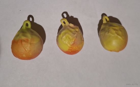 Елочные мини игрушки Яблоко из теребовлянского набора Малютка