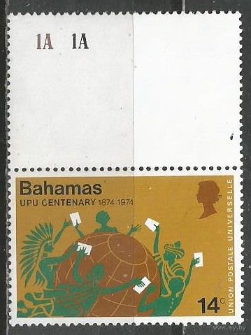 Багамы. 100 лет Всемирному Почтовому Союзу. 1974г. Mi#368.