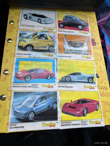 32 вкладыша  от   жвачки Turbo super  331-400