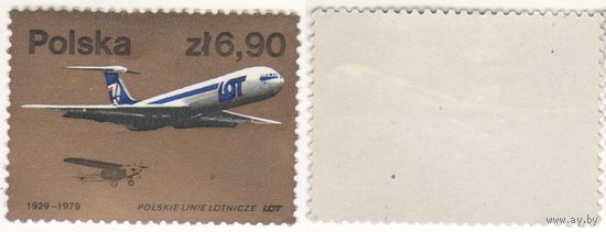 Польша 1979.01.02 (Mi)PL2602 Польские авиалинии LOT 6,90zl (ч) (a1-09 ТОРГ/ВАША ЦЕНА