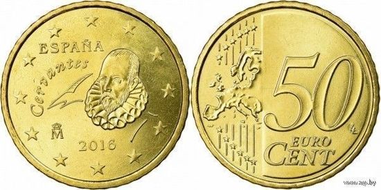 50 евроцентов 2016 Испания UNC из ролла