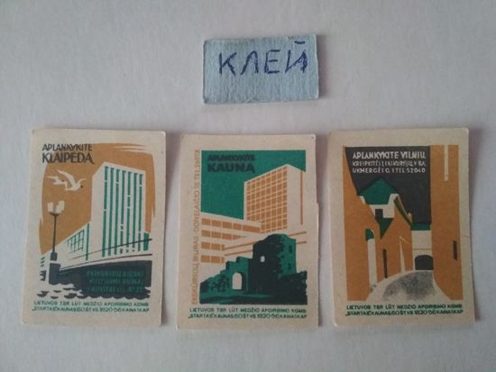 Спичечные этикетки ф.Стартас.Каунас.Литва. Посетите города Литвы.1965 год