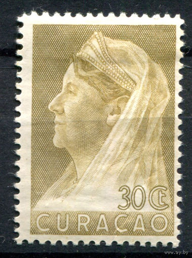 Нидерландские колонии - Кюрасао - 1936/39г. - королева Вильгельмина, печать Аруба, 30 с - 1 марка - MH [Mi 156]. #3-WB-65-A-1