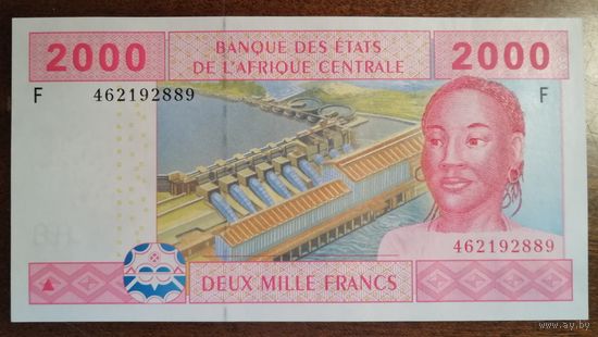 Экваториальная Гвинея, Банк центральной Африки, 2000 франков 2002 г., отметка "F",  P:508F