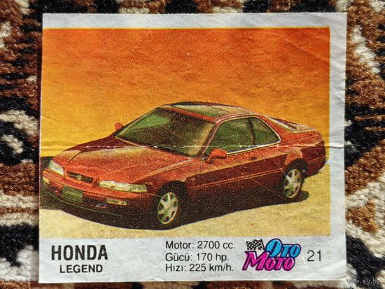 Вкладыш Oto Moto, номер 21, Honda Legend. Возможен небольшой торг.