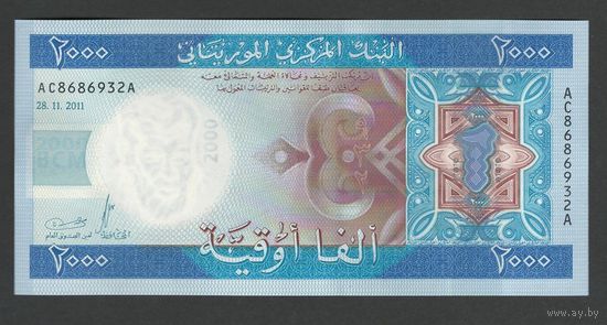 Мавритания 2000 угий 2011 года. Тип P-20. Состояние UNC!