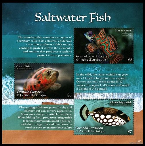 2019 Гренада Гренадины 5332-5334KL Морская фауна 13,50 евро