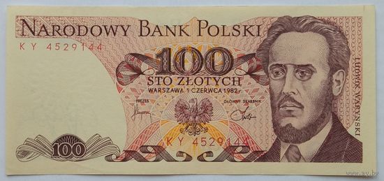 Польша 100 Злотых 1982 Серия -KY-, XF, 425